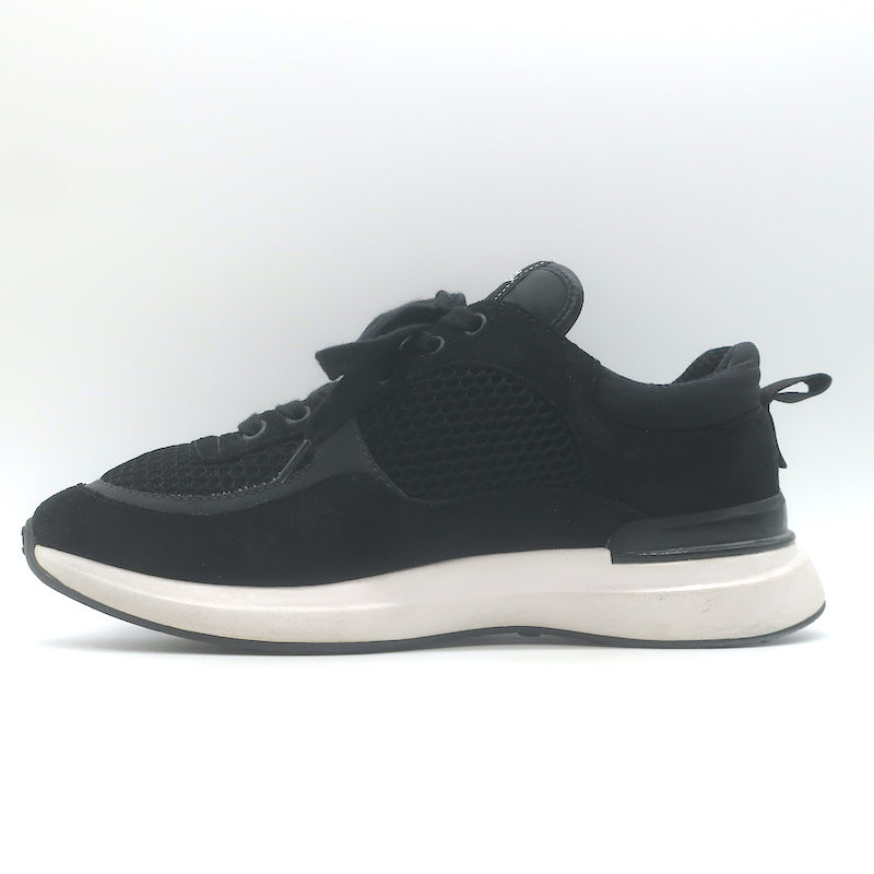 Chanel 22P CC Low Top Sneakers Black Mesh &amp; Suede Size 37