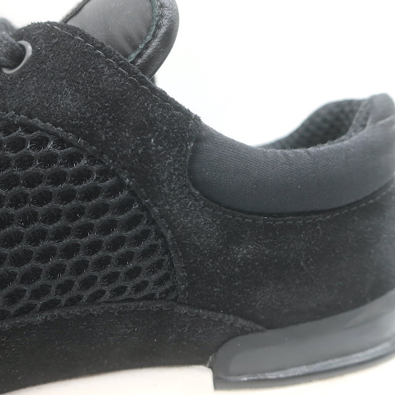 Chanel 22P CC Low Top Sneakers Black Mesh &amp; Suede Size 37