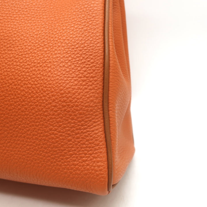 Hermes 2005 Kelly Retourne 32 Bag Orange Togo Leather Palladium Hardware