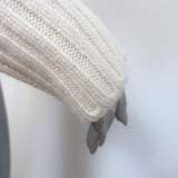 Veronica Beard Viori Striped Mock Neck Sweater Ivory/Black Size Medium