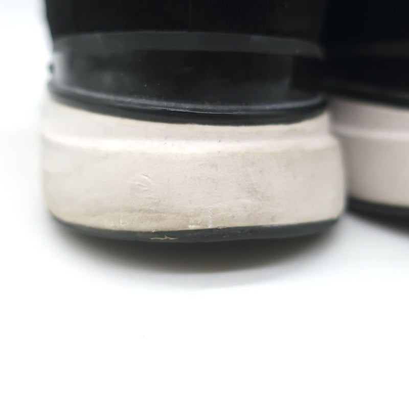 Chanel 22P CC Low Top Sneakers Black Mesh &amp; Suede Size 37