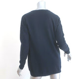 Stella McCartney Eagle Jacquard Crewneck Sweater Navy Virgin Wool Size 36