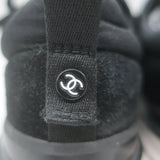 Chanel 22P CC Low Top Sneakers Black Mesh & Suede Size 37