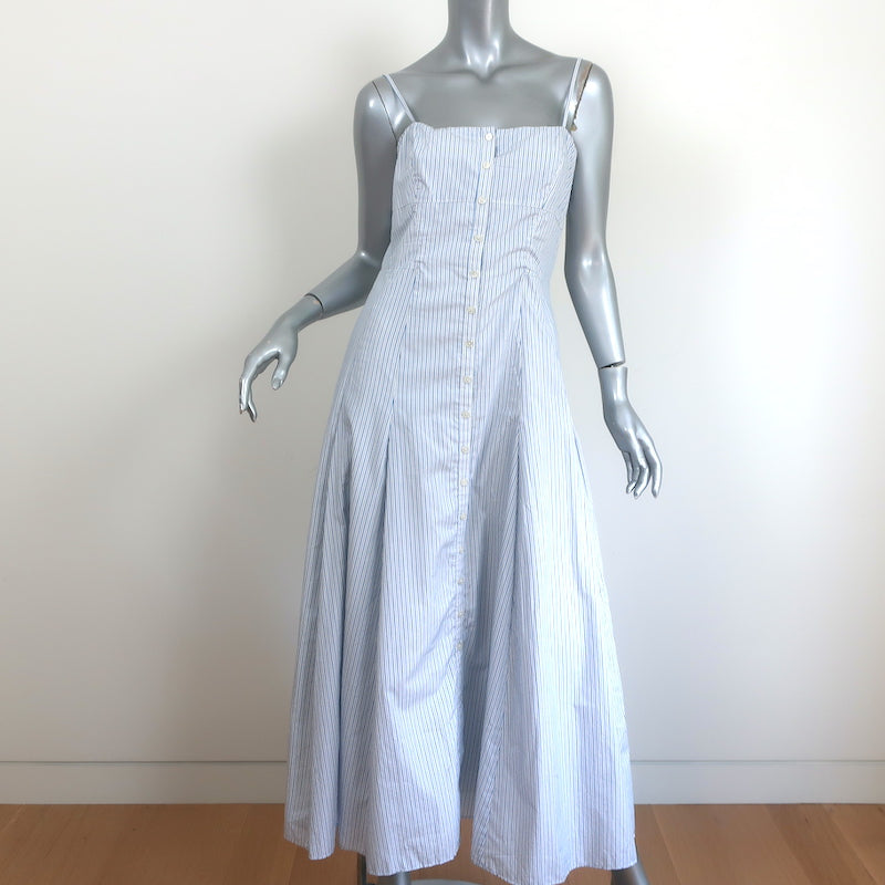 J.Crew Button-Down Maxi Dress White/Blue Striped Cotton Poplin Size 6 Celebrity Owned J.Crew Button-Down Maxi Dress White/Blue Striped Cotton Poplin Size 6 Celebrity Owned