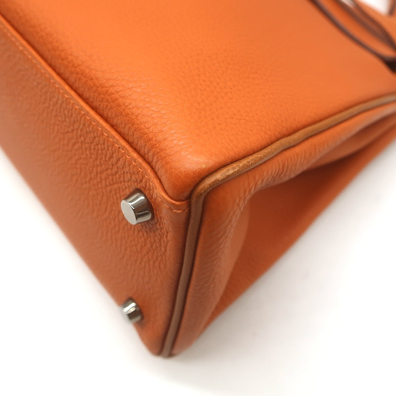 Hermes 2005 Kelly Retourne 32 Bag Orange Togo Leather Palladium Hardware