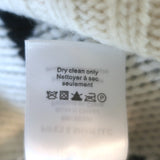 Veronica Beard Viori Striped Mock Neck Sweater Ivory/Black Size Medium