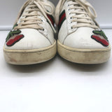 Gucci Ace Floral-Embroidered Low Top Sneakers White Leather Size 37