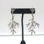 Oscar de la Renta Crystal & Faux Pearl Branch Drop Earrings Silver