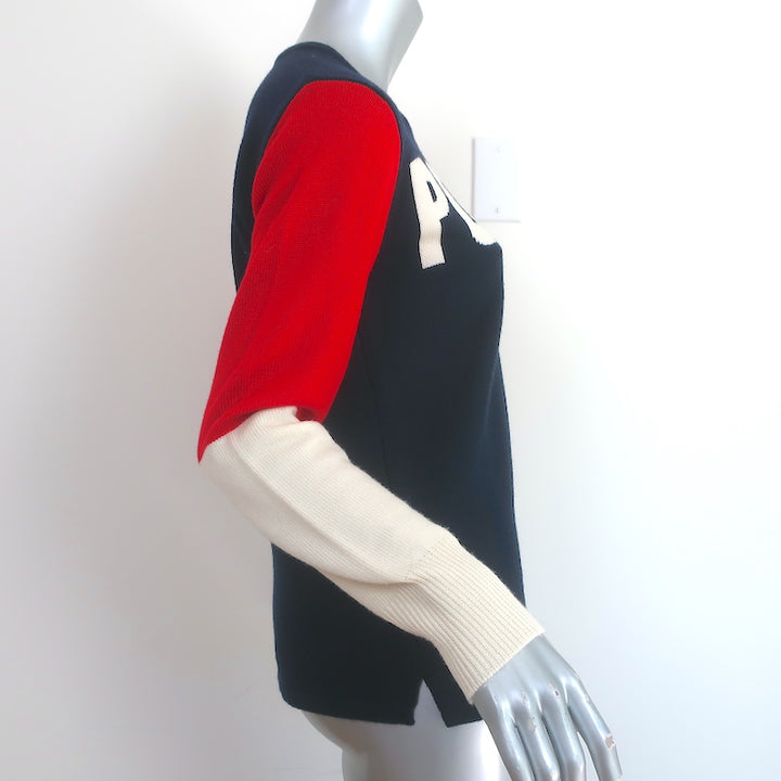 Perfect Moment Powder Intarsia Sweater Red/White/Navy Wool Size Medium