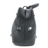 Valentino Small Roman Stud The Handle Bag Black Leather Chain Strap Crossbody