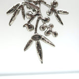 Oscar de la Renta Crystal & Faux Pearl Branch Drop Earrings Silver