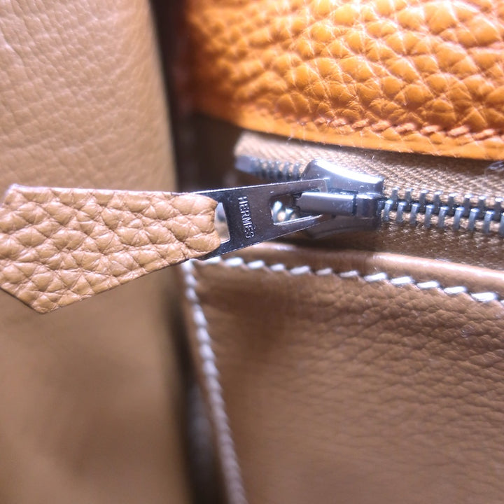 Hermes 2005 Kelly Retourne 32 Bag Orange Togo Leather Palladium Hardware