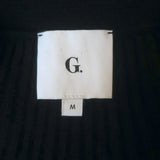 G. Label by goop Foster Ribbed Puff Sleeve Cardigan Black Wool Size Medium