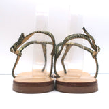 Giuseppe Zanotti Crystal-Embellished T-Strap Sandals Gold Metallic Suede Size 39