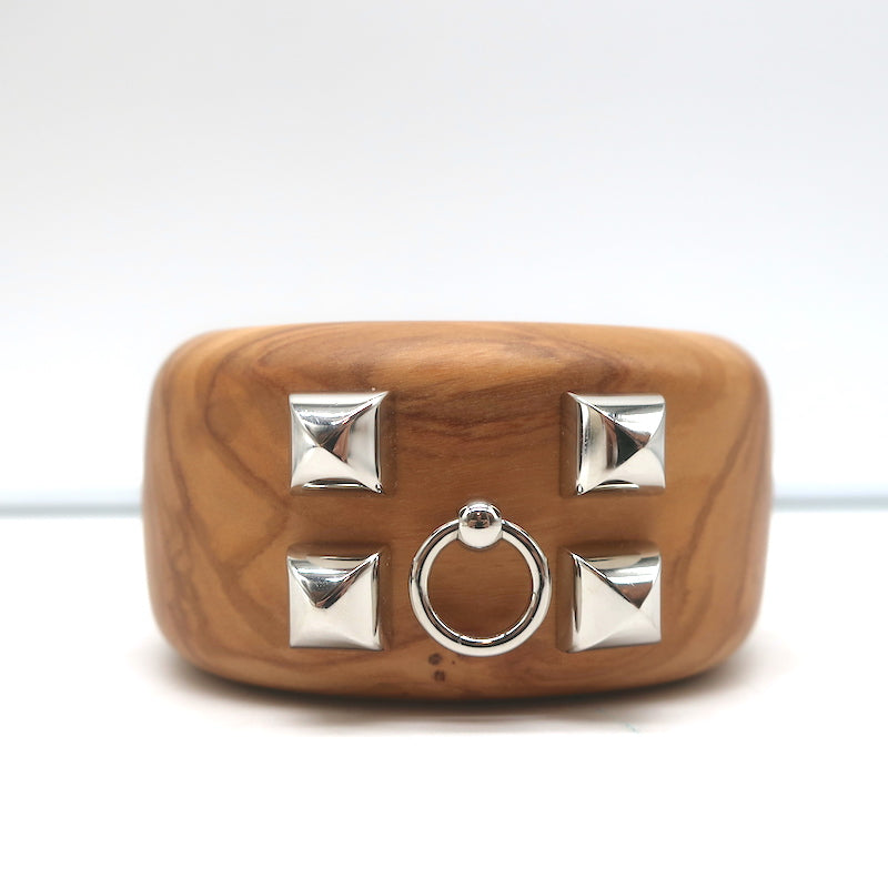 Hermes Medor Wood Wide Cuff Bracelet Size Small