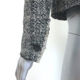 Isabel Marant Etoile Laura Zip-Up Tweed Jacket Black & Gray Wool-Blend Size 36