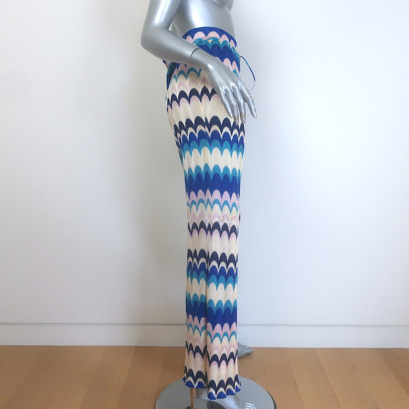 Alexis Dixion Wide Leg Pants Blue Waves Knit Size Small