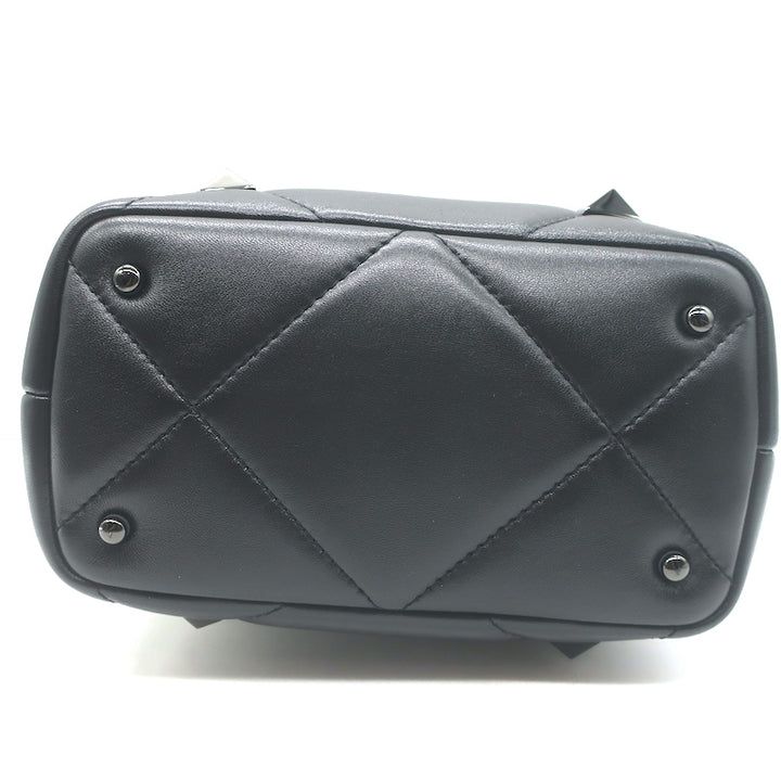 Valentino Small Roman Stud The Handle Bag Black Leather Chain Strap Crossbody