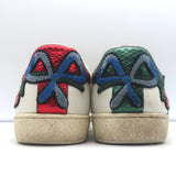 Gucci Ace Floral-Embroidered Low Top Sneakers White Leather Size 37