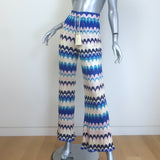 Alexis Dixion Wide Leg Pants Blue Waves Knit Size Small