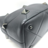 Valentino Small Roman Stud The Handle Bag Black Leather Chain Strap Crossbody