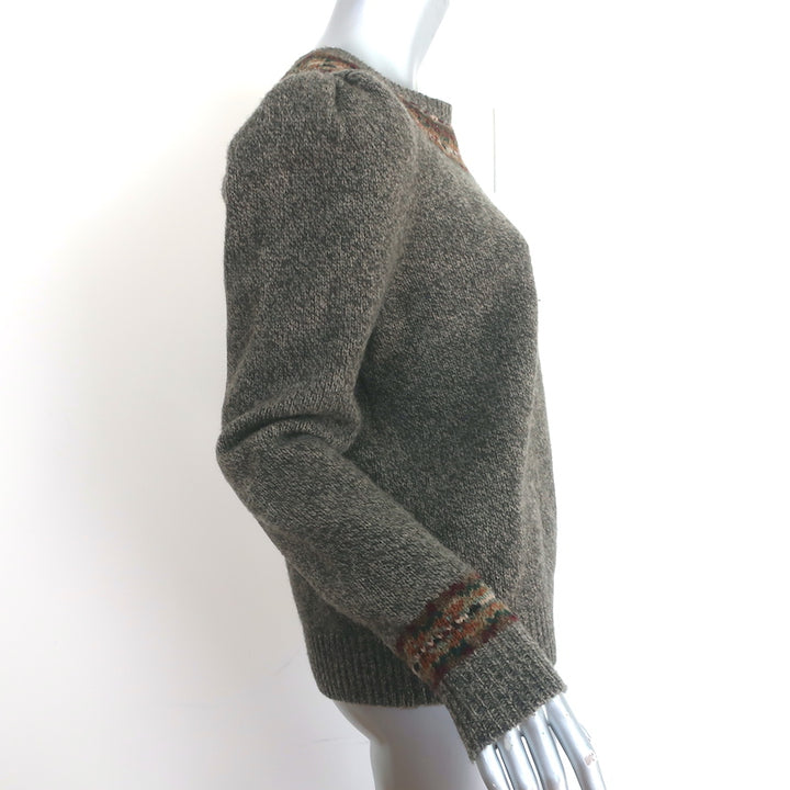 Polo Ralph Lauren Fair Isle Sweater Olive Brown Wool-Blend Size Large