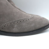 Balenciaga Wingtip Chelsea Boots Gray Suede Size 39.5 Flat Ankle Boots
