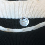 Margaret O'Leary Whitney Waffle Knit Crewneck Sweater Black Cotton Size Small