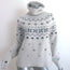 Bogner Sinta Cashmere Fair Isle Intarsia Turtleneck Sweater Light Gray Size 40