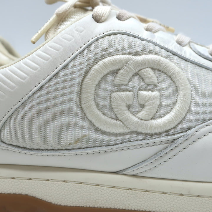 Gucci MAC80 GG Low Top Sneakers Ecru Leather Size 9