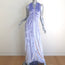 Bottega Veneta Ruched Velvet V-Neck Gown Lilac Size 38 Sleeveless Maxi Dress