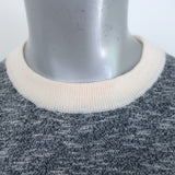 Maison Kitsune Ruffled Colorblock Sweater Navy & Gray Melange Wool Size Small