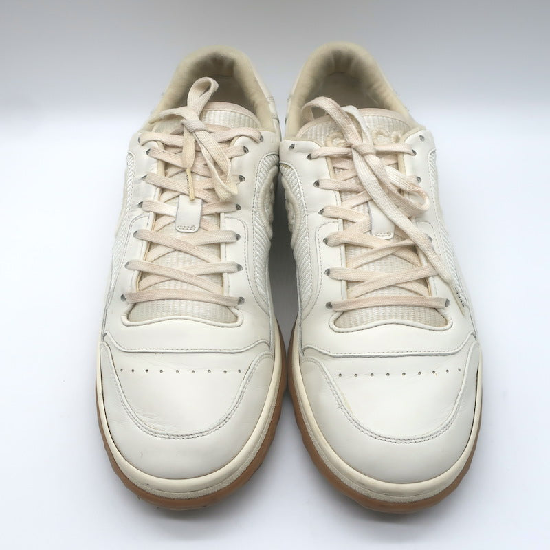 Gucci MAC80 GG Low Top Sneakers Ecru Leather Size 9