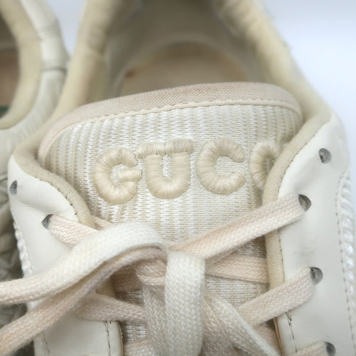 Gucci MAC80 GG Low Top Sneakers Ecru Leather Size 9