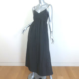 Jenni Kayne Alyssandra Empire Waist Maxi Dress Charcoal Taffeta Size Extra Small