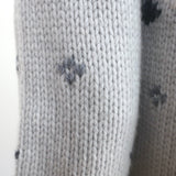 Bogner Sinta Cashmere Fair Isle Intarsia Turtleneck Sweater Light Gray Size 40