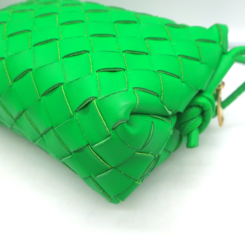 Bottega Veneta Mini Loop Camera Bag Parakeet Green Intrecciato Leather