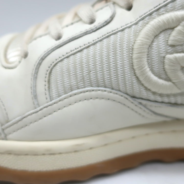 Gucci MAC80 GG Low Top Sneakers Ecru Leather Size 9