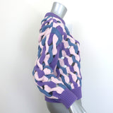 AKNVAS Hayley Cable Knit Sweater Purple/Light Pink Size Extra Small