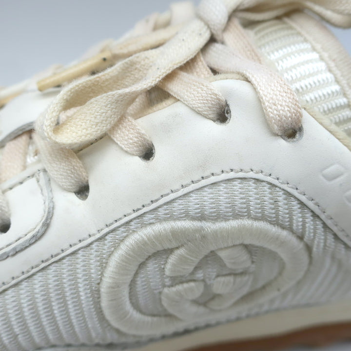 Gucci MAC80 GG Low Top Sneakers Ecru Leather Size 9