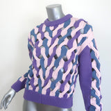 AKNVAS Hayley Cable Knit Sweater Purple/Light Pink Size Extra Small