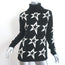 Perfect Moment Star Dust Turtleneck Sweater Black/White Wool Intarsia Size Large