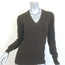 Dolce & Gabbana V-Neck Sweater Dark Brown Stretch Knit Size 42