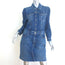 MOTHER The Puffy Bruiser Denim Mini Dress Blue Stretch Cotton Size Large NEW