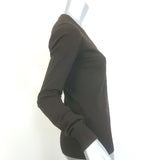 Dolce & Gabbana V-Neck Sweater Dark Brown Stretch Knit Size 42