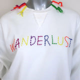Mira Mikati Wanderlust Embroidered Fleece Sweatshirt White/Rainbow Size 42