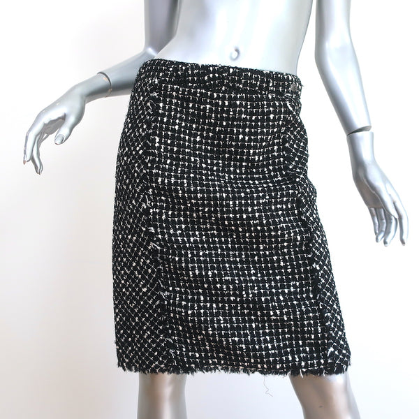 Chanel Womens 05A Tweed Pencil Skirt Suit Black Brown Wool Size FR 38