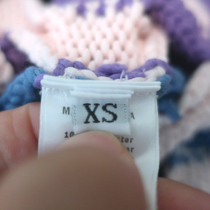 AKNVAS Hayley Cable Knit Sweater Purple/Light Pink Size Extra Small