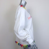 Mira Mikati Wanderlust Embroidered Fleece Sweatshirt White/Rainbow Size 42