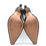 Christian Dior J'Adior Crocodile-Embroidered Velvet Slingback Pumps Navy Size 37